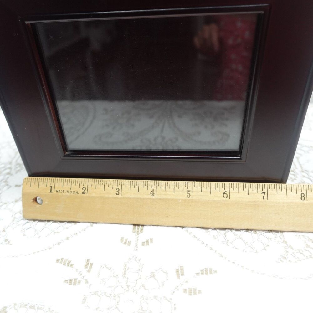 Bombay Company Wood Photo Box Organizer Dark Brown Mahogany Storage Holds - Picture 15 of 15